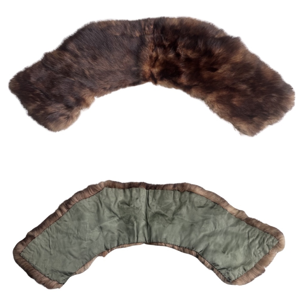 Brown Real Fur Coat Collar Lined Elegant Soft Upcycle Auburn Animal Fur